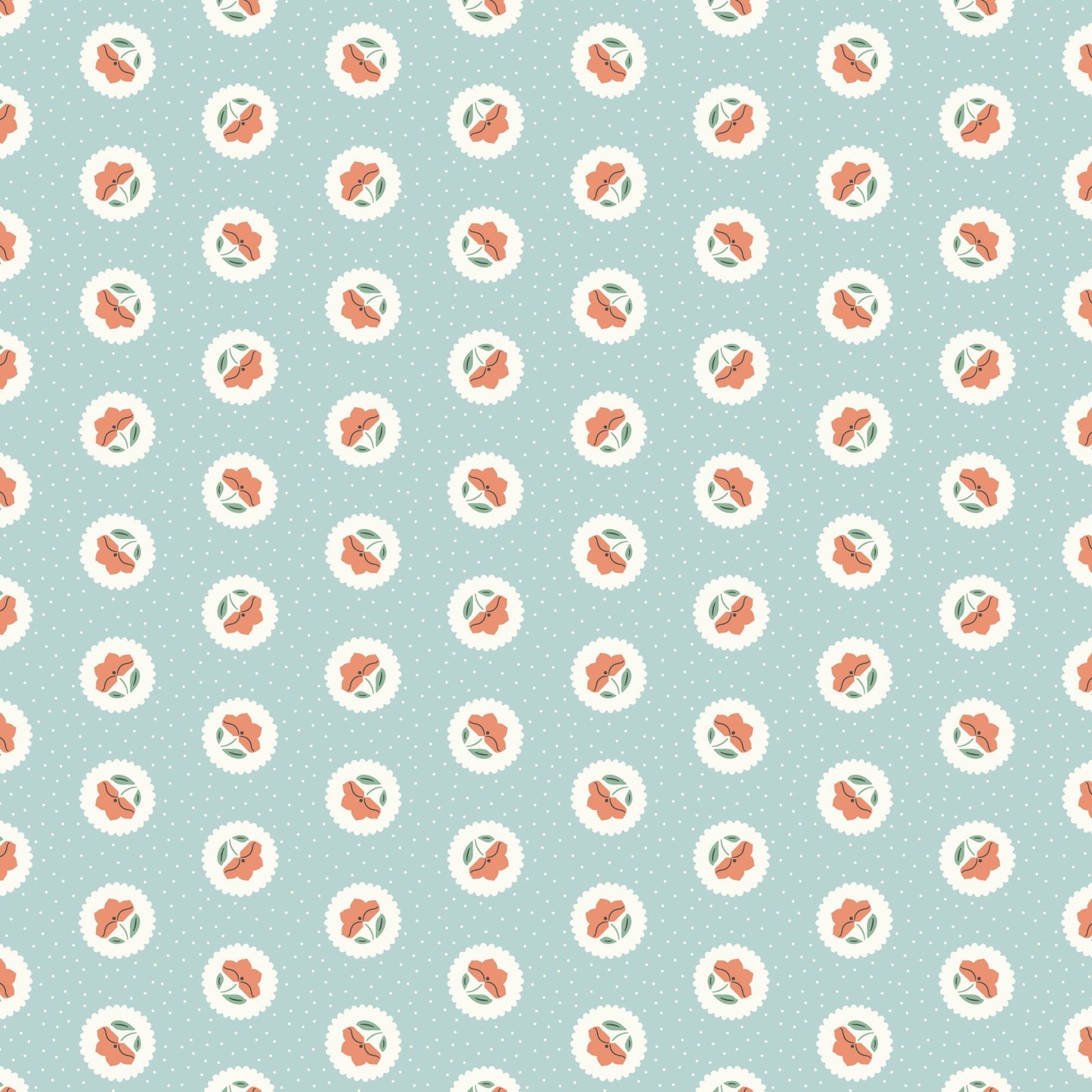 Dot Blossoms - Powder - Little Bo - Kimberly Morgan - Cloud 9 Fabrics - Poplin - Simplifi Fabric