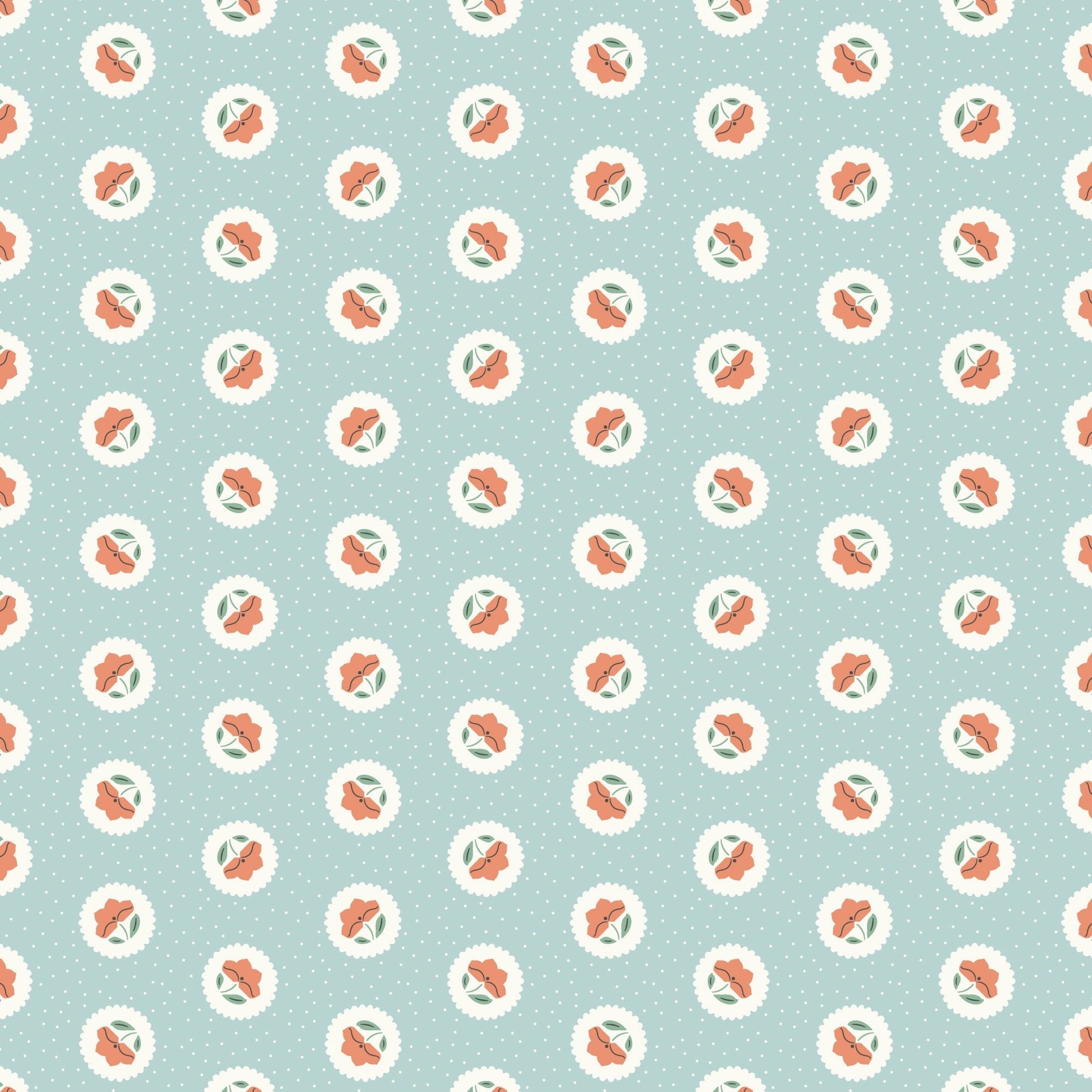 Dot Blossoms - Powder - Little Bo - Kimberly Morgan - Cloud 9 Fabrics - Poplin - Simplifi Fabric