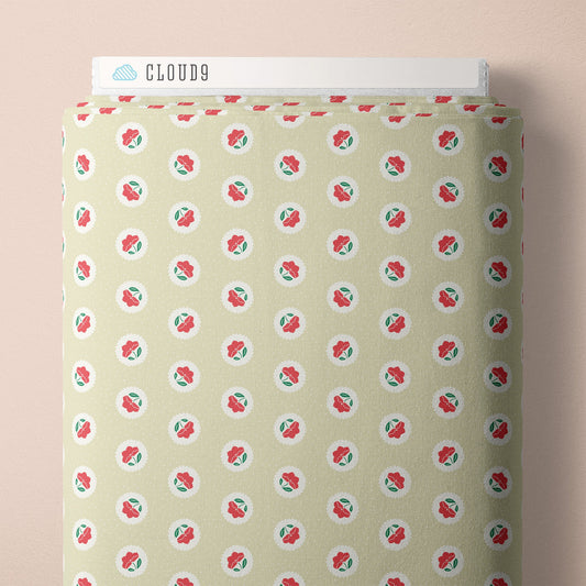 Dot Blossoms - Watermelon - Little Bo - Kimberly Morgan - Cloud 9 Fabrics - Poplin - Simplifi Fabric