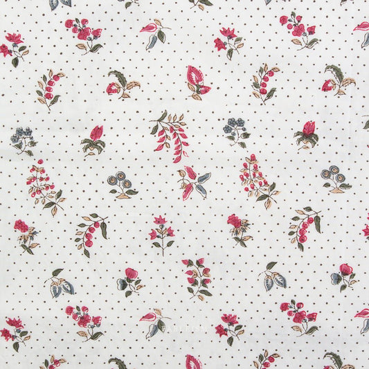 Dottie Floral - Cream - Indian Block Prints Cottage - Fableism Supply Co. - Simplifi Fabric