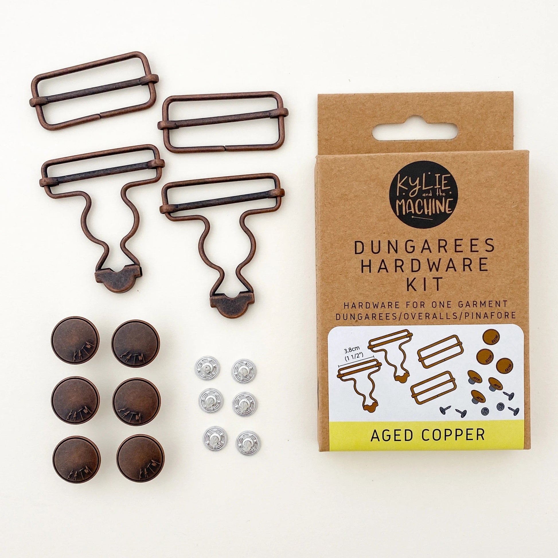 Dungarees / Overall Hardware Kit - Aged Copper - Kylie And The Machine - Simplifi Fabric