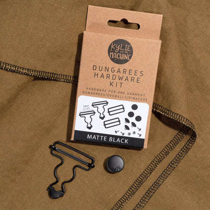 Dungarees / Overall Hardware Kit - Matte Black - Kylie And The Machine - Simplifi Fabric