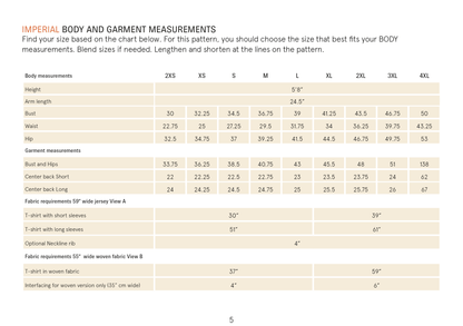 Easy T-Shirt Paper Pattern - Wardrobe by Me - Simplifi Fabric