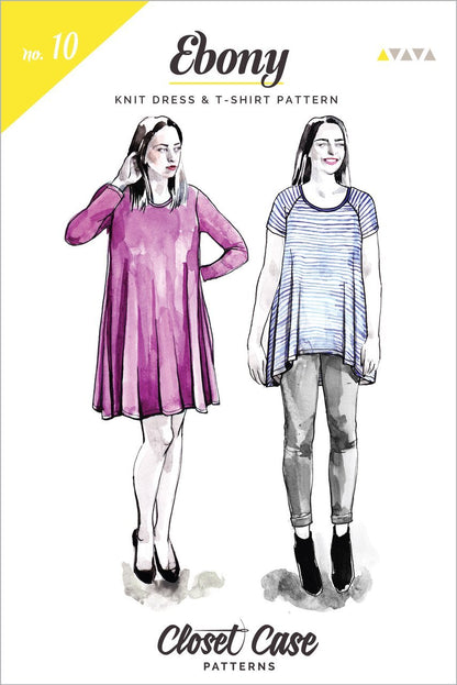 Ebony T-Shirt and Knit Dress Pattern - Closet Core Patterns - Simplifi Fabric