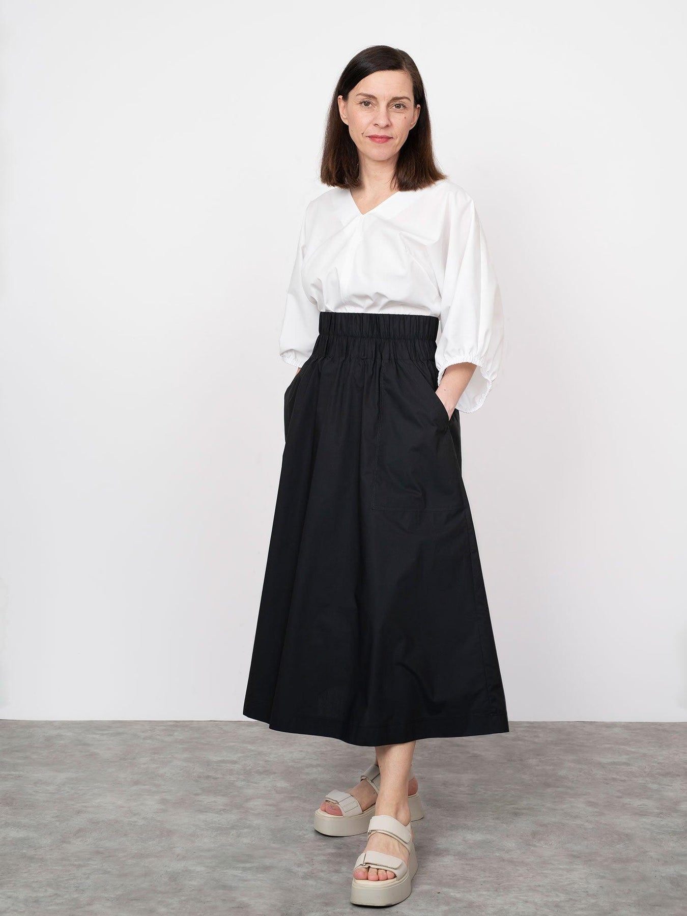 Elastic Waist Maxi Skirt Pattern - The Assembly Line - Simplifi Fabric