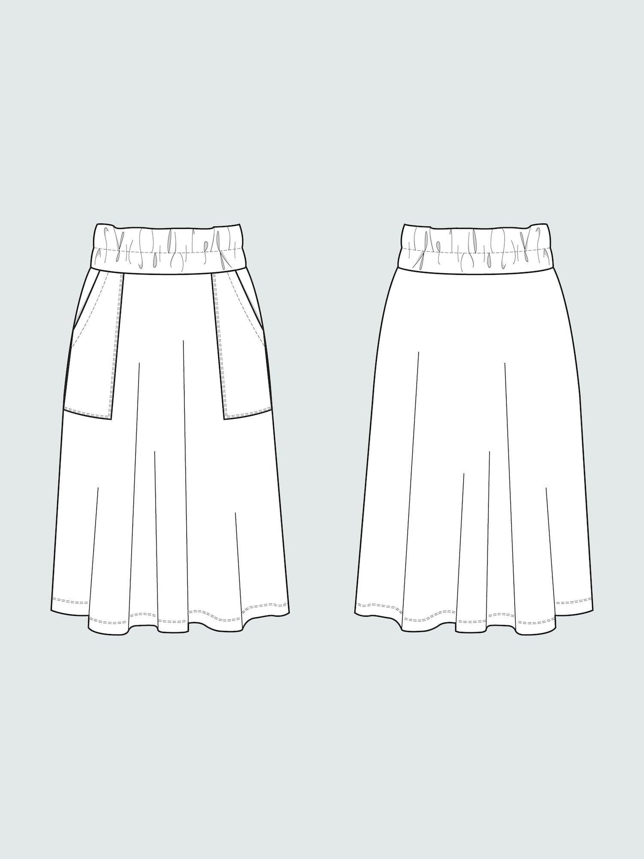 Elastic Waist Maxi Skirt Pattern - The Assembly Line - Simplifi Fabric