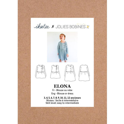 Elona Blouse and Dress Sewing Pattern - Girl 3/12Y - Ikatee - Simplifi Fabric