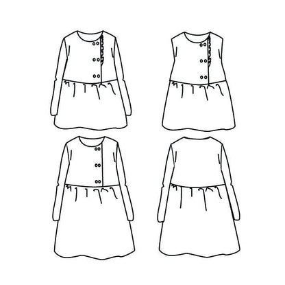 Elona Blouse and Dress Sewing Pattern - Girl 3/12Y - Ikatee - Simplifi Fabric