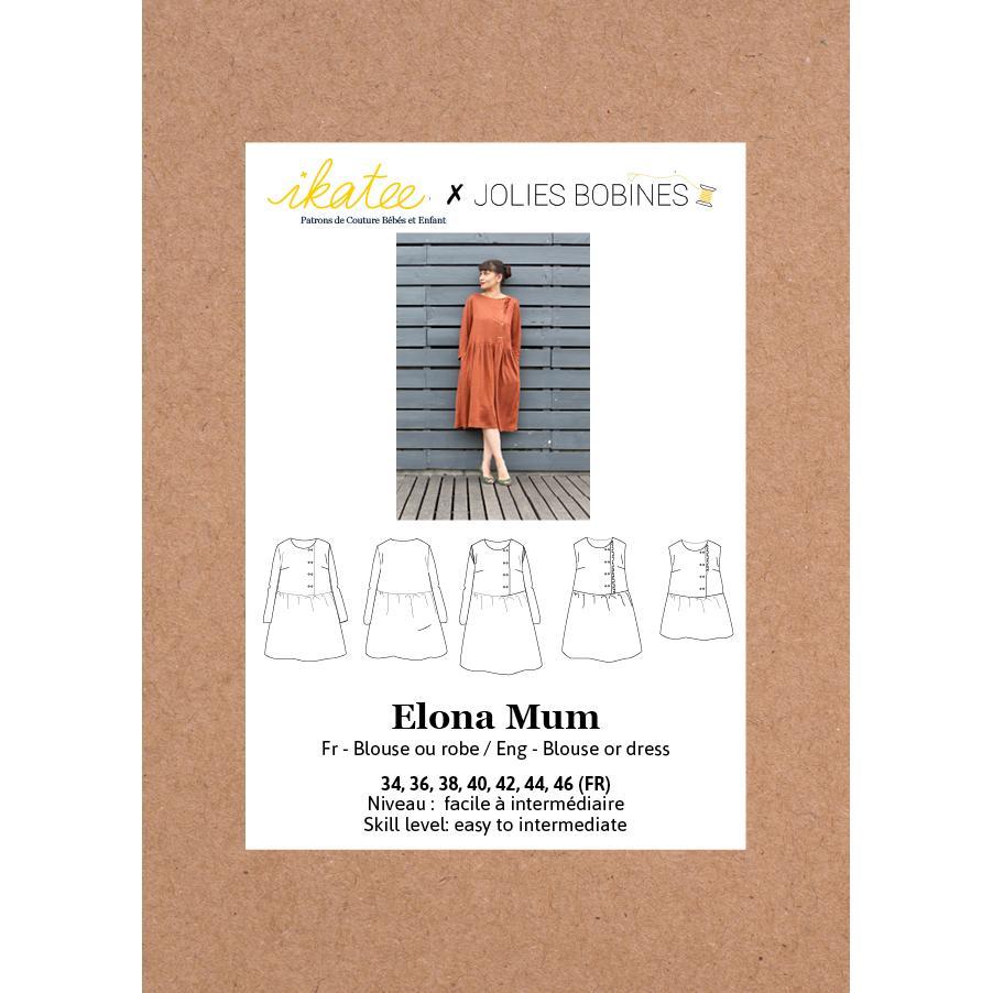 Elona Mum Blouse/Dress Sewing Pattern - Ladies 34/46 - Ikatee - Simplifi Fabric