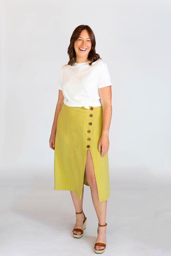 Evelyn High Waist Skirt Pattern - Chalk + Notch - Simplifi Fabric