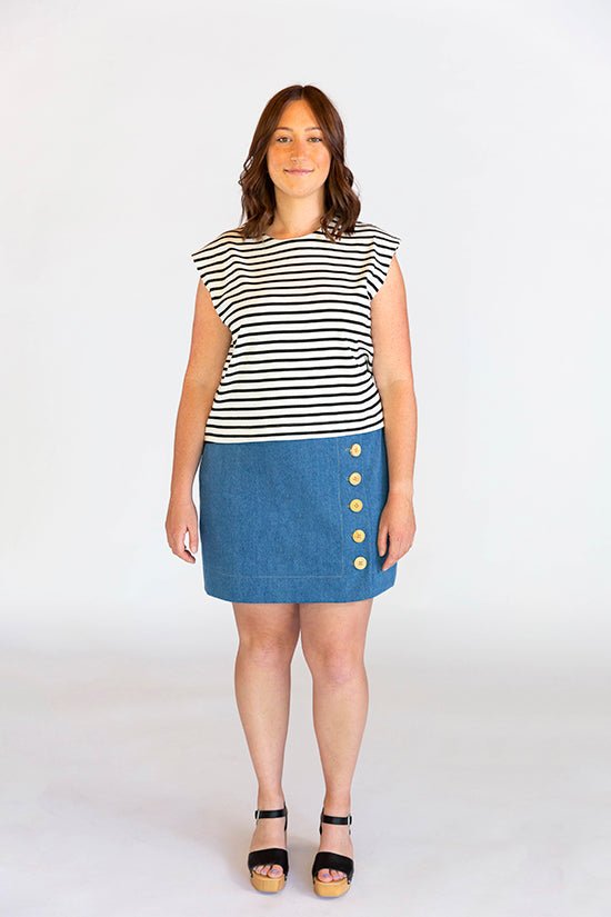 Evelyn High Waist Skirt Pattern - Chalk + Notch - Simplifi Fabric