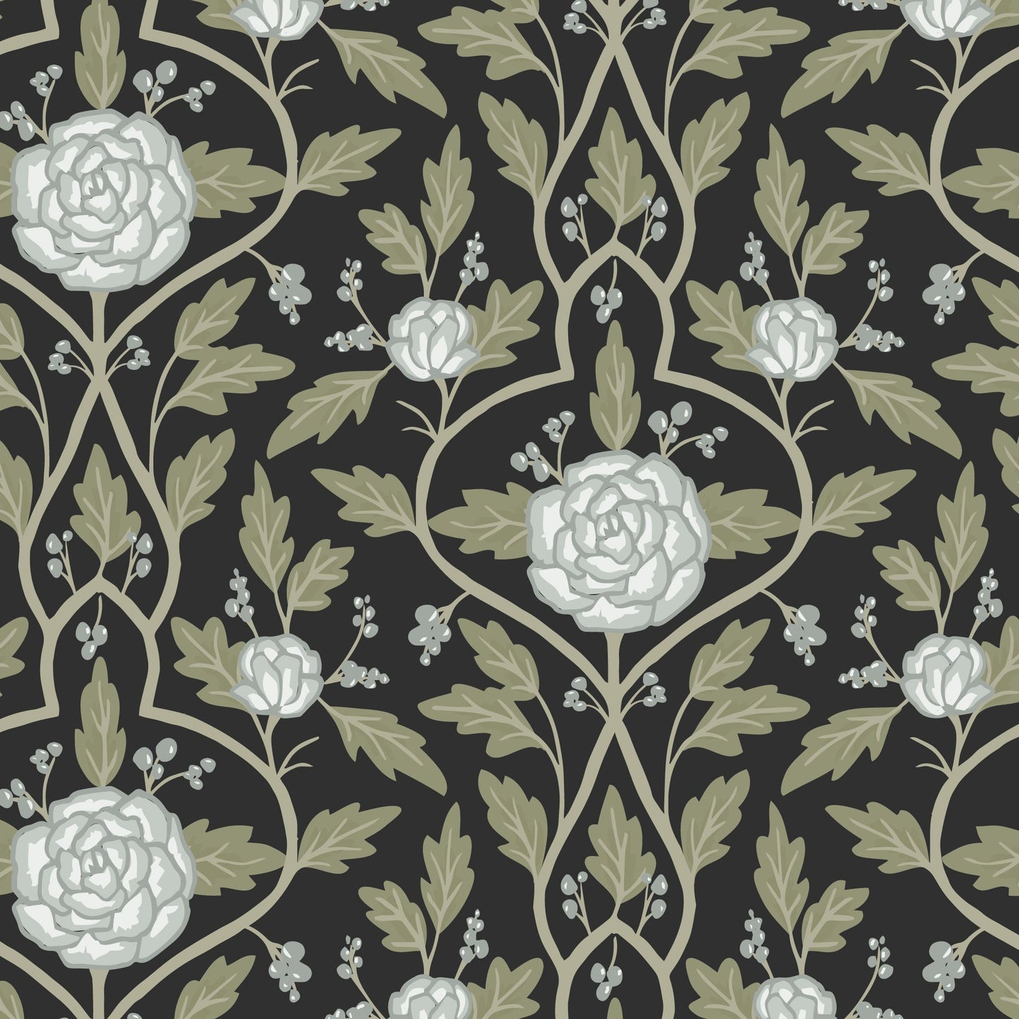 Evening Arbor - Ebony - Twilight Reverie - Lisee Ree Designs - Cloud 9 Fabrics - Poplin - Simplifi Fabric