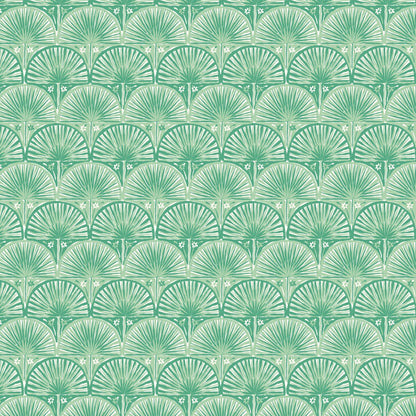 Fan Palm Scallop - Green - Nice Nice - Emily Taylor - Cloud 9 Fabrics - Poplin - Simplifi Fabric