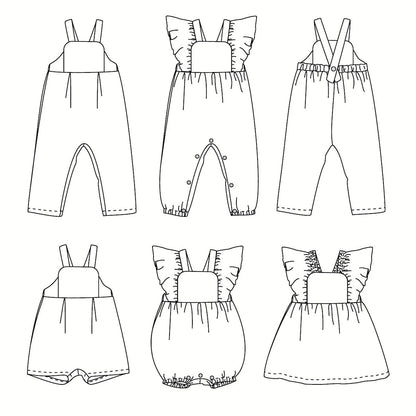 FARO Jumpsuit, Romper & Dress Paper Sewing Pattern - Baby 1M/24M - Ikatee - Simplifi Fabric