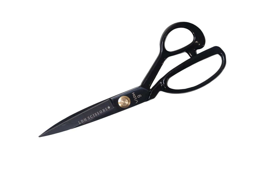9" Midnight Edition Fabric Shears - Rubber Handle - LDH Scissors