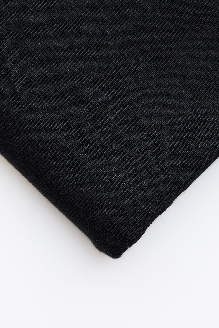 Fine 2x1 Rib Jersey TENCEL™ Lyocell Organic Cotton - OEKO - TEX® - MeetMILK - Black - Simplifi Fabric