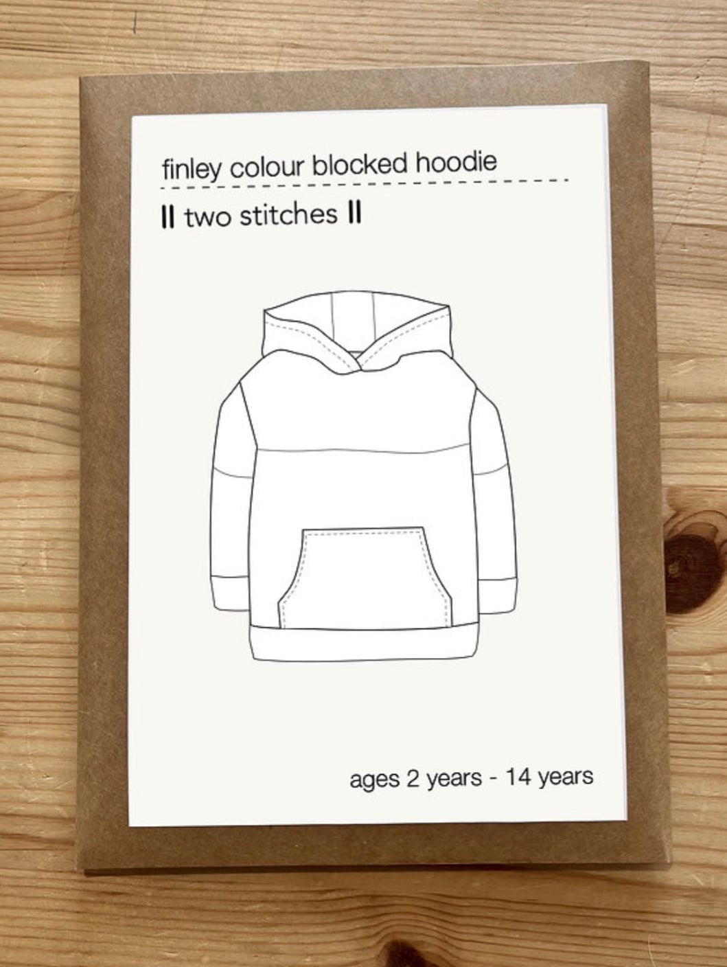 Finley Colour Blocked Hoodie - Kids Paper Sewing Pattern - Two Stitches Patterns - Simplifi Fabric