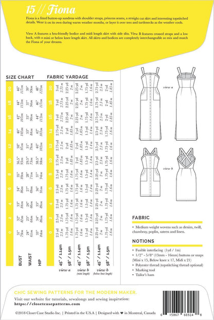 Fiona Sundress Pattern - Closet Core Patterns - Simplifi Fabric