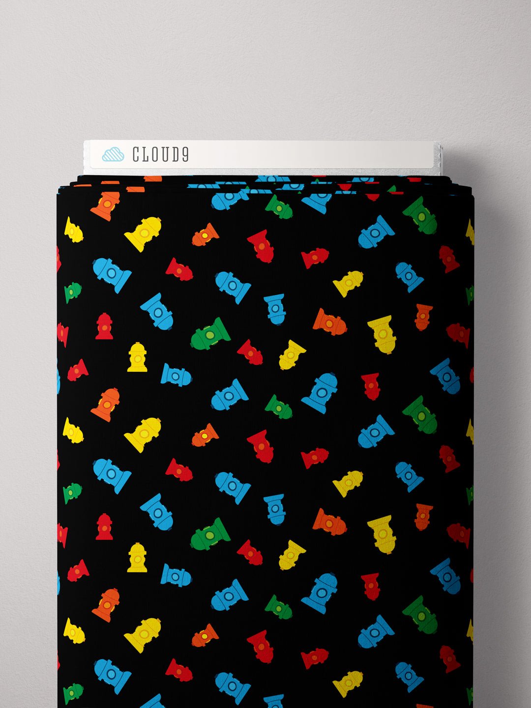 Fire Hydrant - Fire! Fire! Fire! - Loo McNulty - Cloud 9 Fabrics - Poplin - Simplifi Fabric