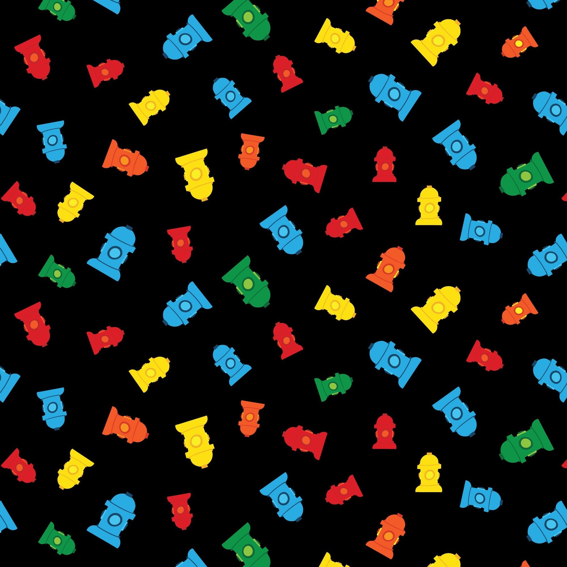 Fire Hydrant - Fire! Fire! Fire! - Loo McNulty - Cloud 9 Fabrics - Poplin - Simplifi Fabric