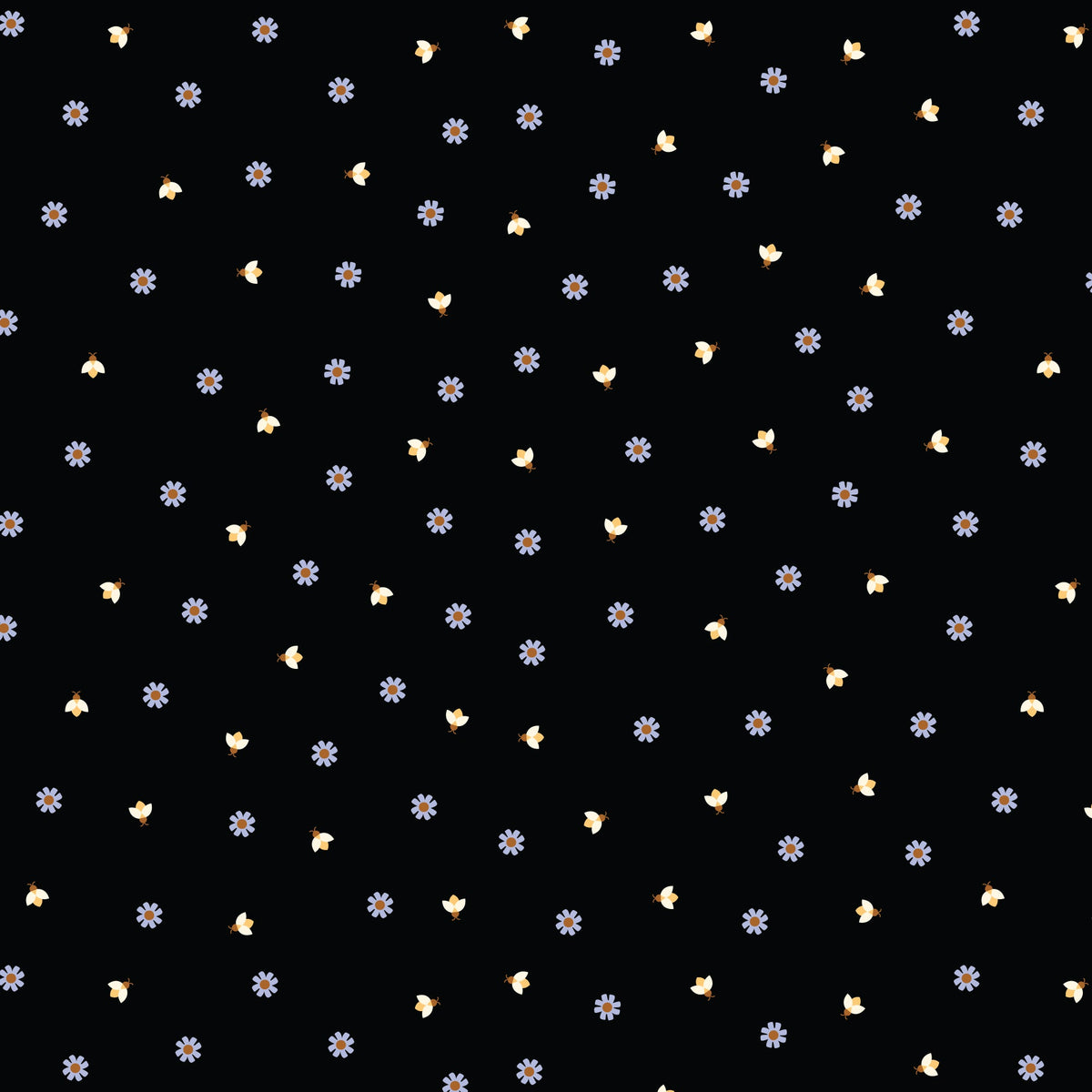 Firefly Twilight - Black - Firefly Moon - Leah Duncan - Cloud 9 Fabrics - Poplin - Simplifi Fabric