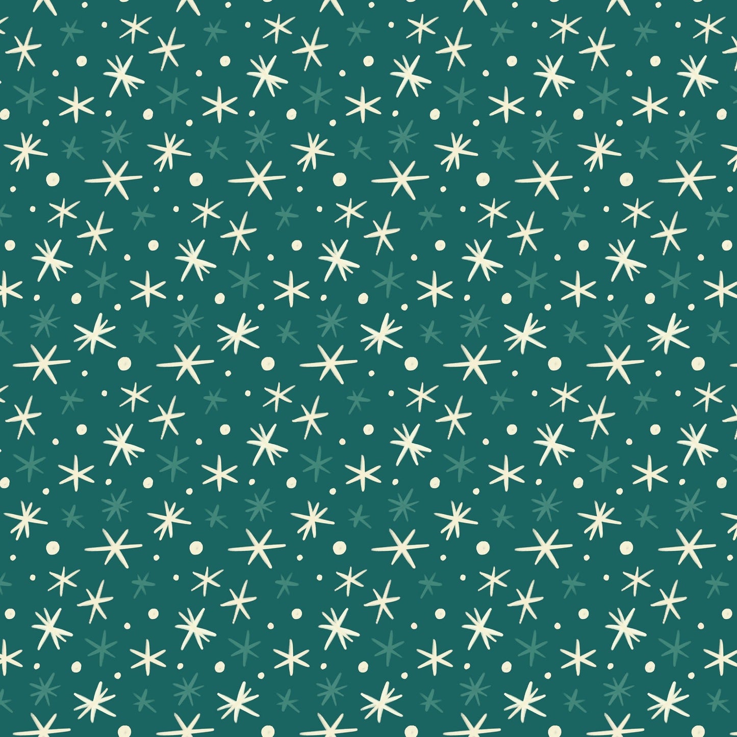 First Flurries - Teal - Bright Holiday - Charla Pettingill - Cloud 9 Fabrics - Poplin - Simplifi Fabric