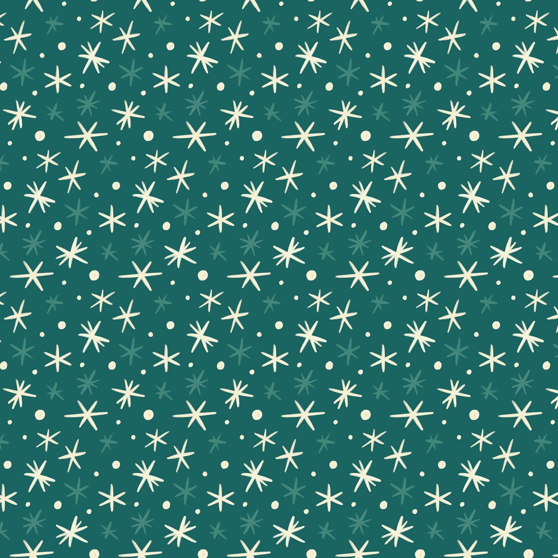 First Flurries - Teal - Bright Holiday - Charla Pettingill - Cloud 9 Fabrics - Poplin - Simplifi Fabric