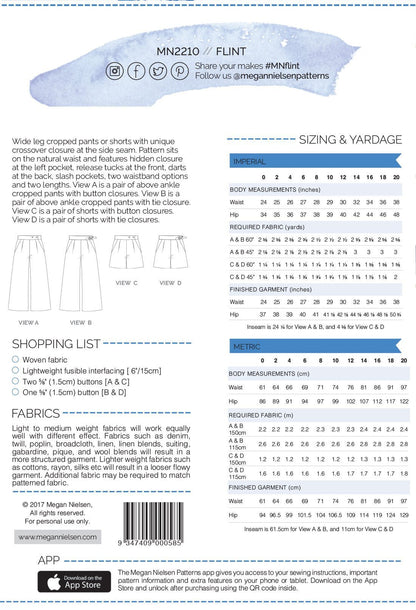 Flint Pants & Shorts - Megan Nielsen Patterns - Sewing Pattern - Simplifi Fabric