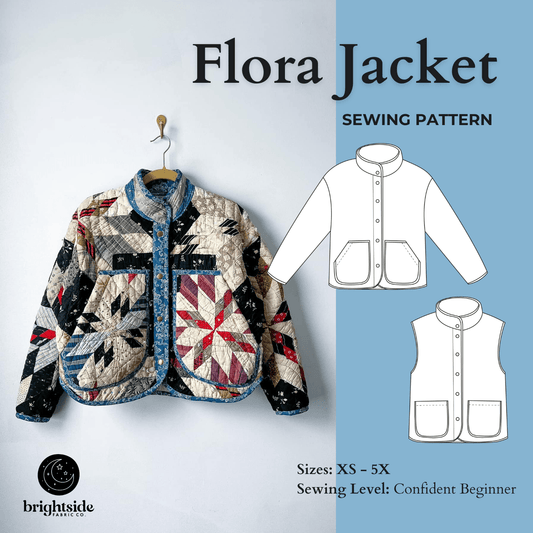 Flora Jacket and Vest Sewing PDF Pattern - Brightside Fabric Co. - Simplifi Fabric
