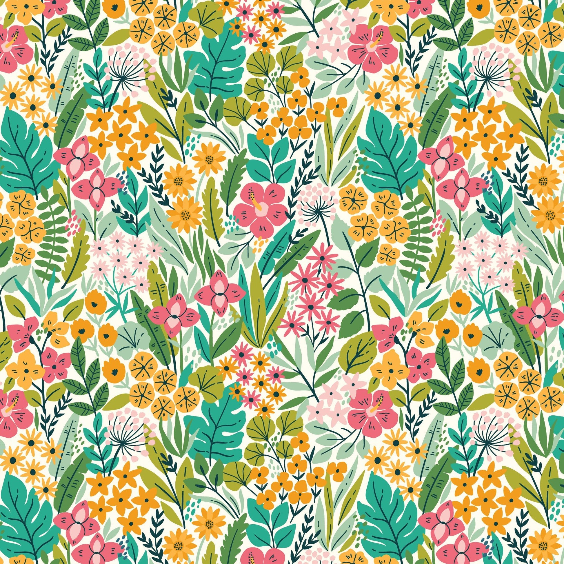 Floral Garden - Bohemian Paradise - Maria Galybina - Cloud 9 Fabrics - Poplin - Simplifi Fabric