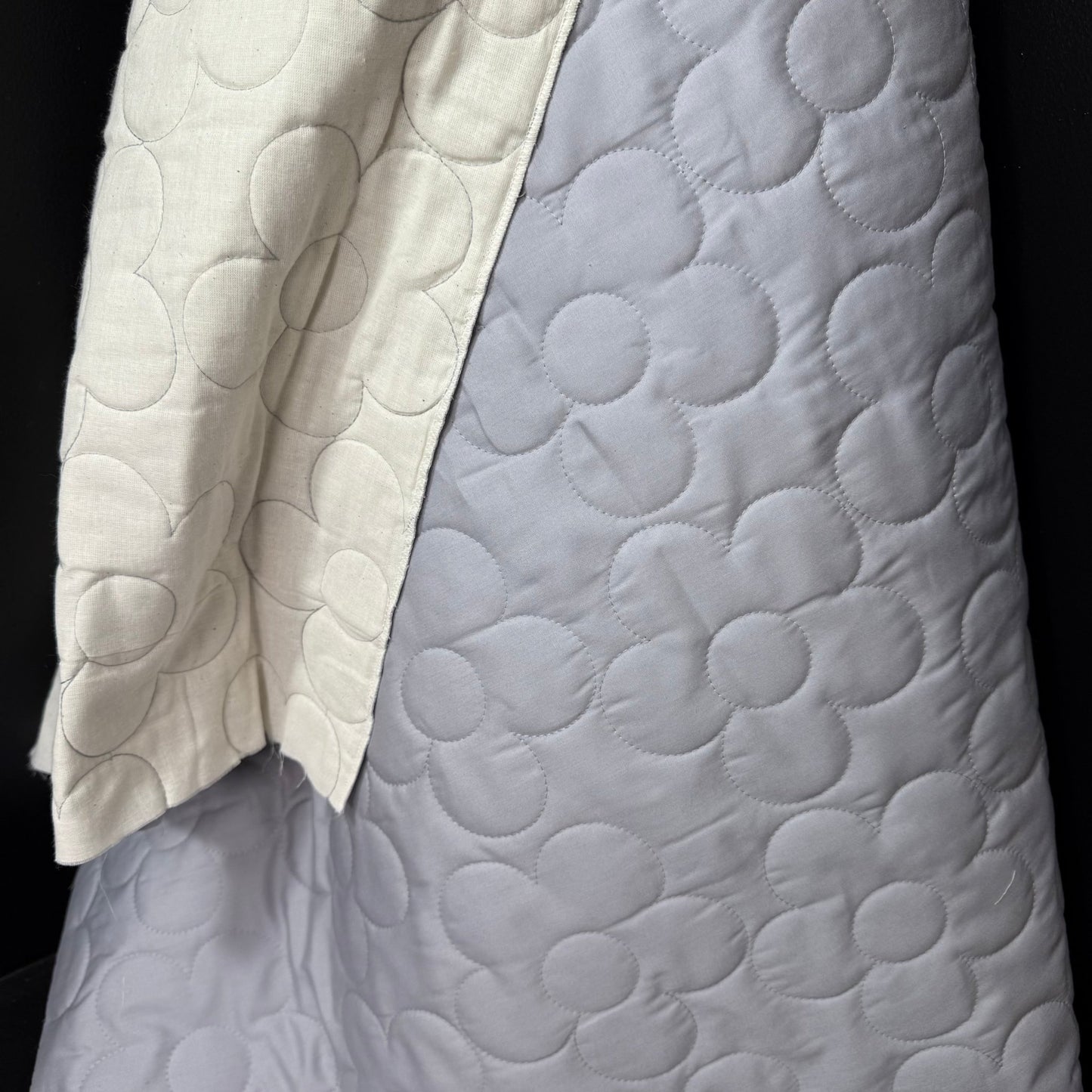 Floral Stitch Quilted - Japanese Import - Silver Grey - Simplifi Fabric