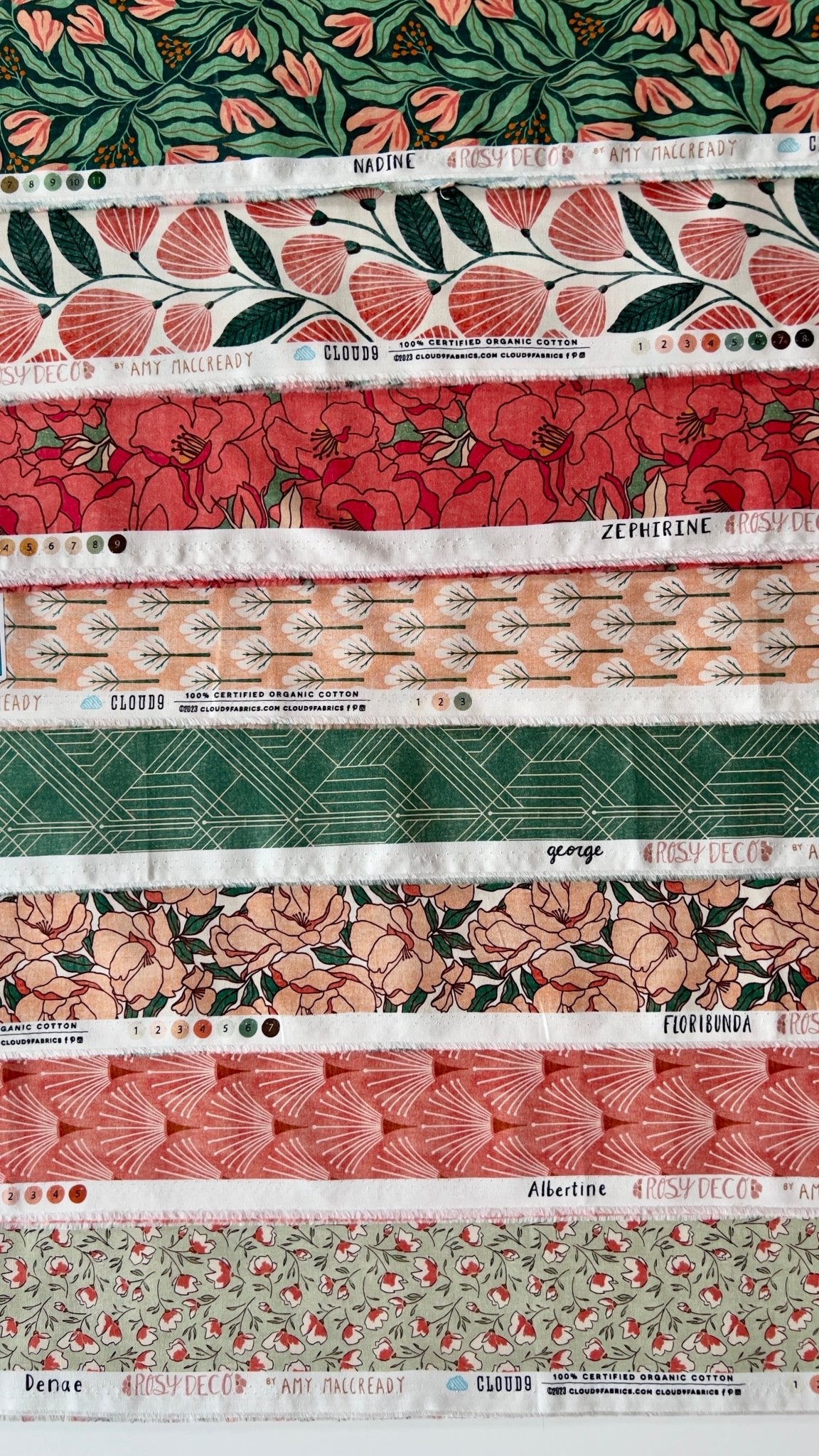 Floribunda - Rosy Deco - Amy MacCready - Cloud 9 Fabrics - Poplin - Simplifi Fabric