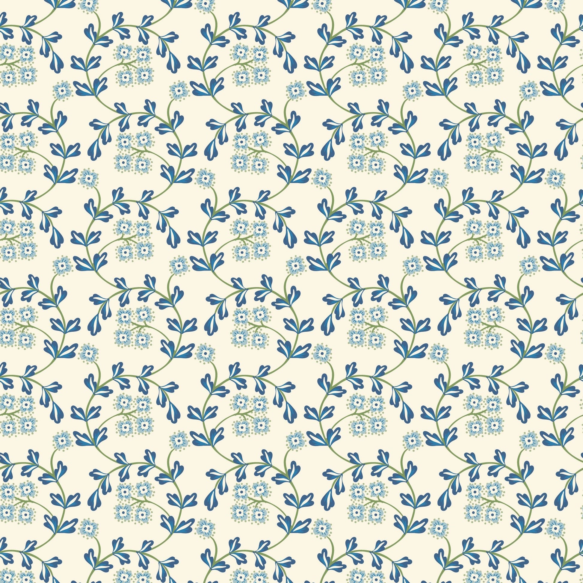 Flowering Lace - Blue - Summer Garden - House Of Haricot - Cloud 9 Fabrics - Poplin - Simplifi Fabric