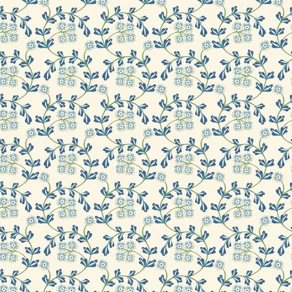 Flowering Lace - Blue - Summer Garden - House Of Haricot - Cloud 9 Fabrics - Poplin - Simplifi Fabric