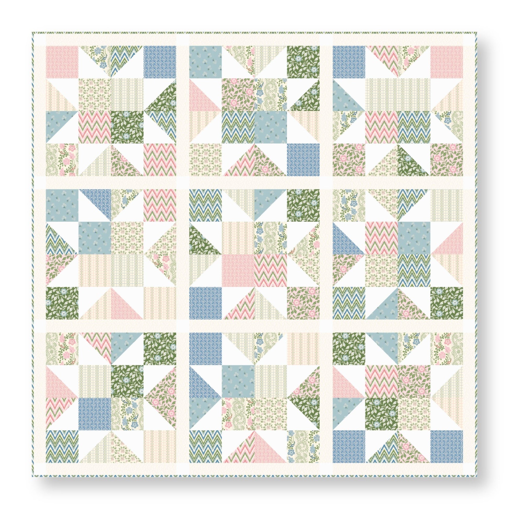 Flowering Lace - Blue - Summer Garden - House Of Haricot - Cloud 9 Fabrics - Poplin - Simplifi Fabric