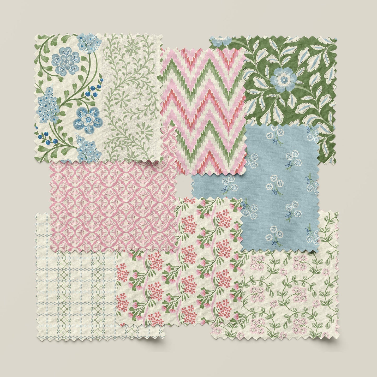 Flowering Lace - Blue - Summer Garden - House Of Haricot - Cloud 9 Fabrics - Poplin - Simplifi Fabric