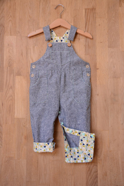 Frankie Dungarees & Dress (6mo - 2years) - Kids Paper Sewing Pattern - Two Stitches Patterns - Simplifi Fabric