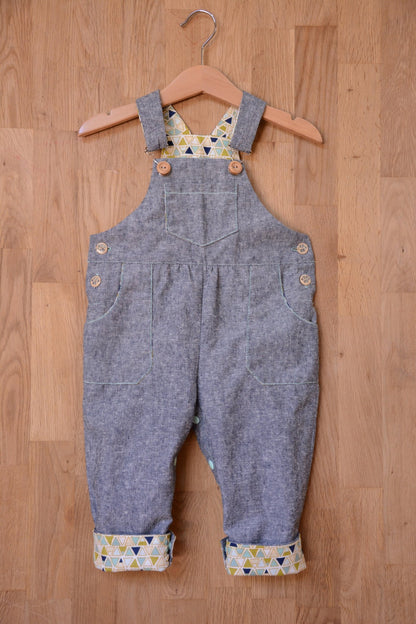 Frankie Dungarees & Dress (6mo - 2years) - Kids Paper Sewing Pattern - Two Stitches Patterns - Simplifi Fabric