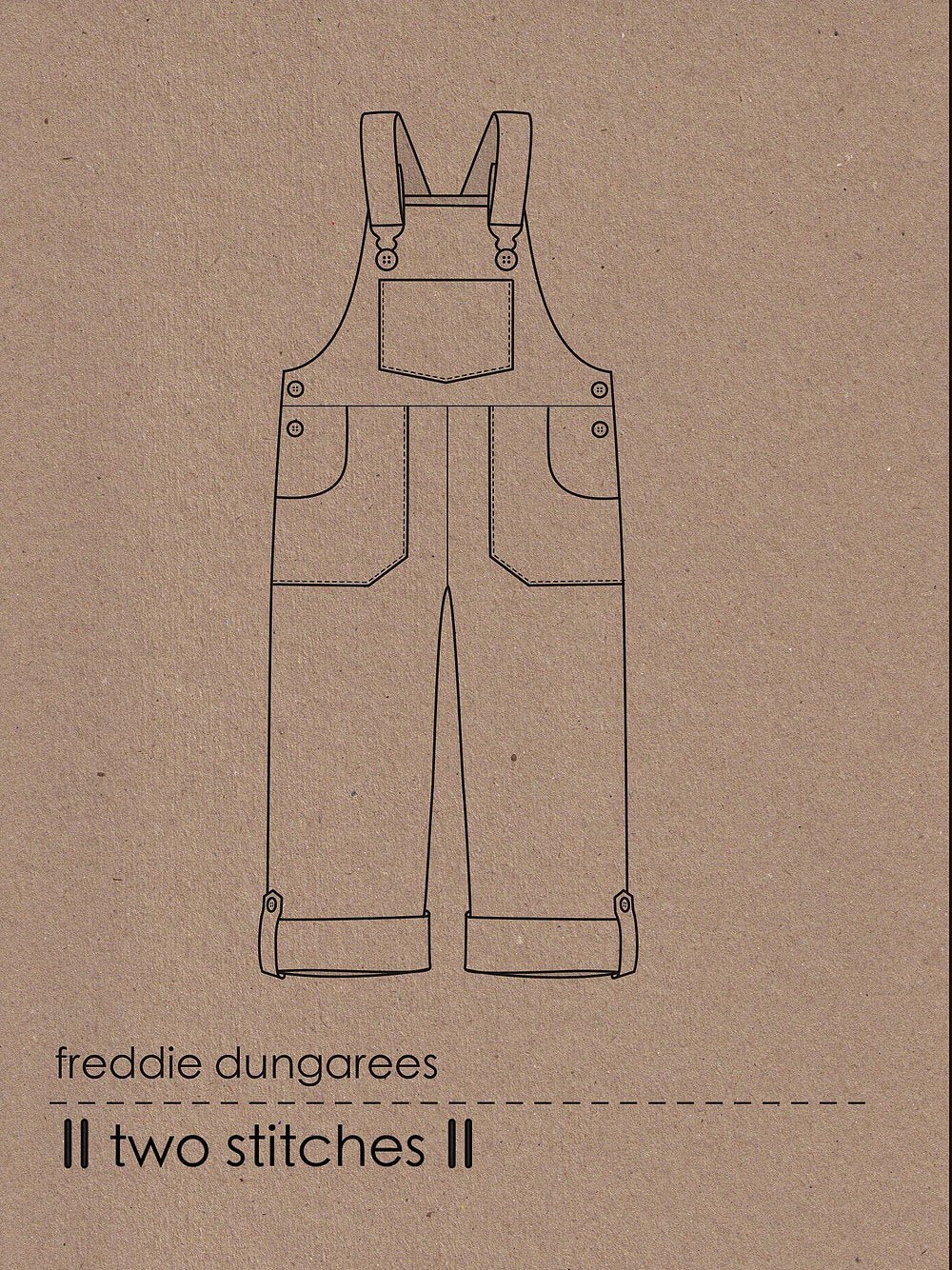 Freddie Dungarees & Dress (3 - 9 Years) - Kids Paper Sewing Pattern - Two Stitches Patterns - Simplifi Fabric