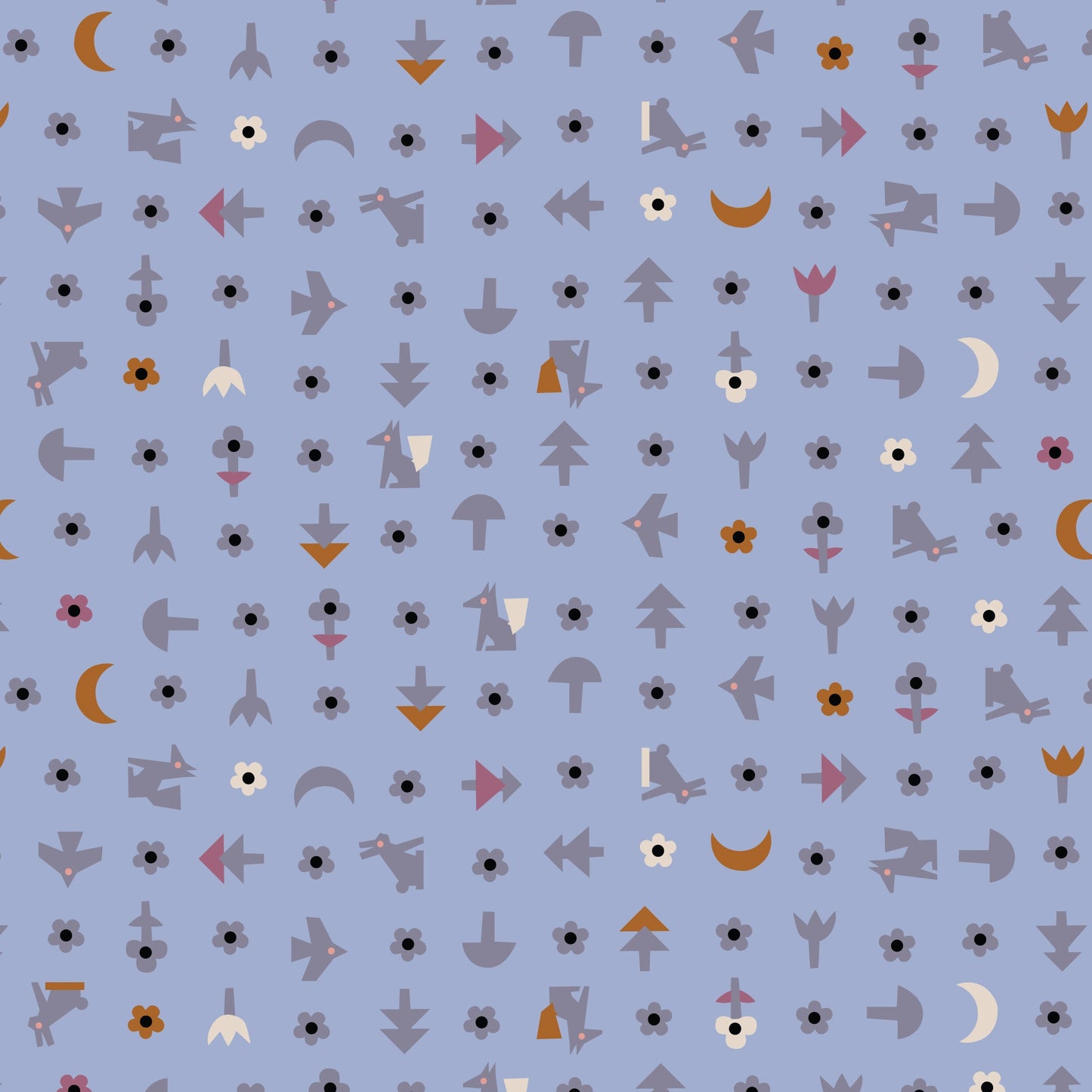 Free Bird - Blue - Fern Grove - Leah Duncan - Cloud 9 Fabrics - Poplin - Simplifi Fabric