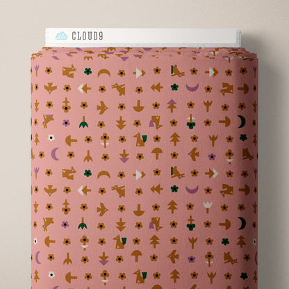 Free Bird - Pink - Fern Grove - Leah Duncan - Cloud 9 Fabrics - Poplin - Simplifi Fabric