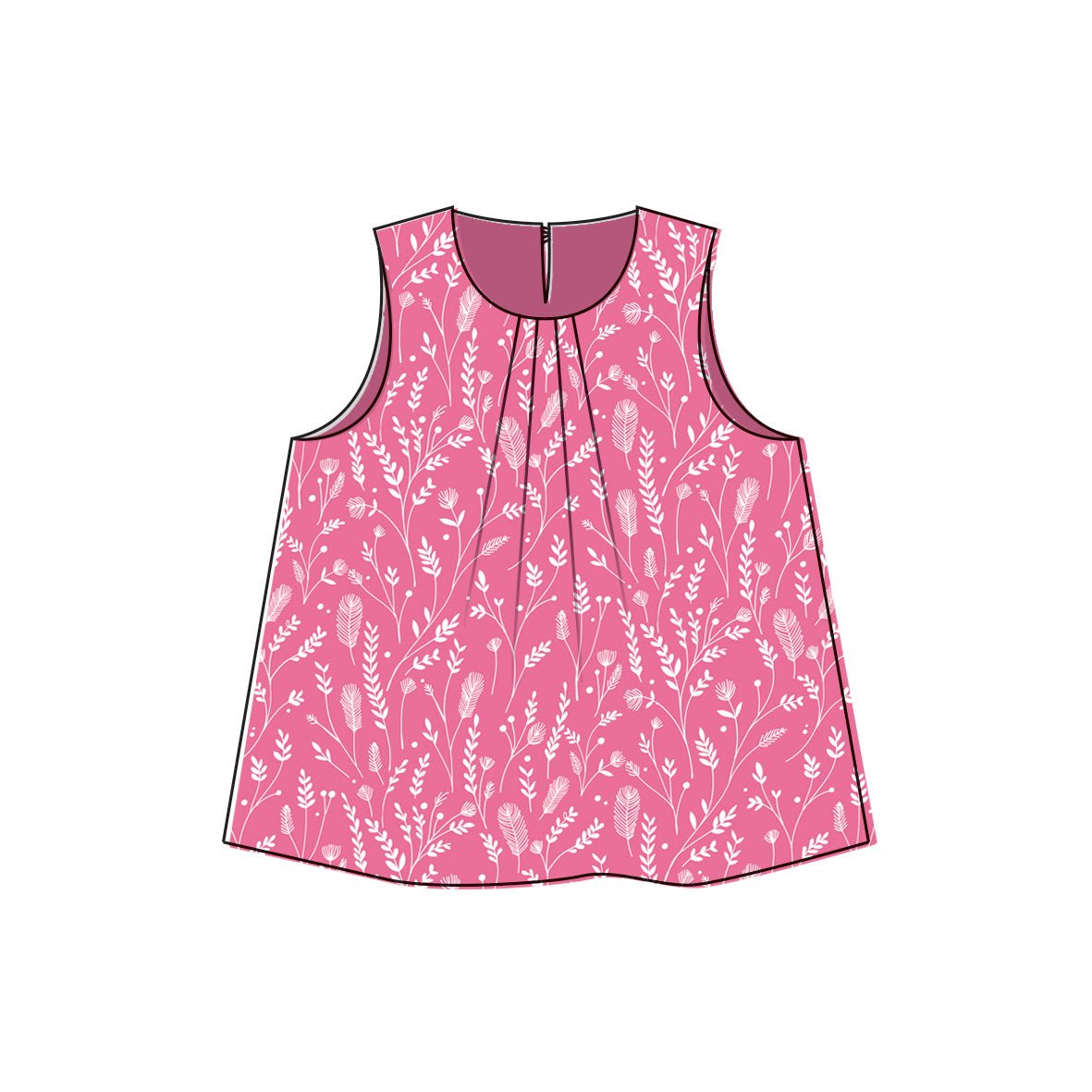 Frida Dress & Swing Top - Kids Paper Sewing Pattern - Two Stitches Patterns - Simplifi Fabric