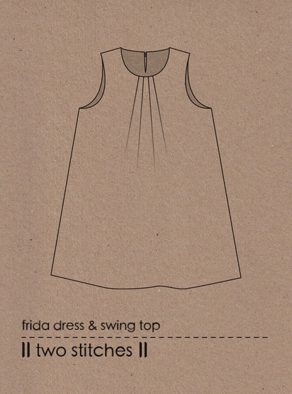 Frida Dress & Swing Top - Kids Paper Sewing Pattern - Two Stitches Patterns - Simplifi Fabric