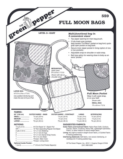 Full Moon Bag Pattern - 559 - The Green Pepper Patterns - Simplifi Fabric