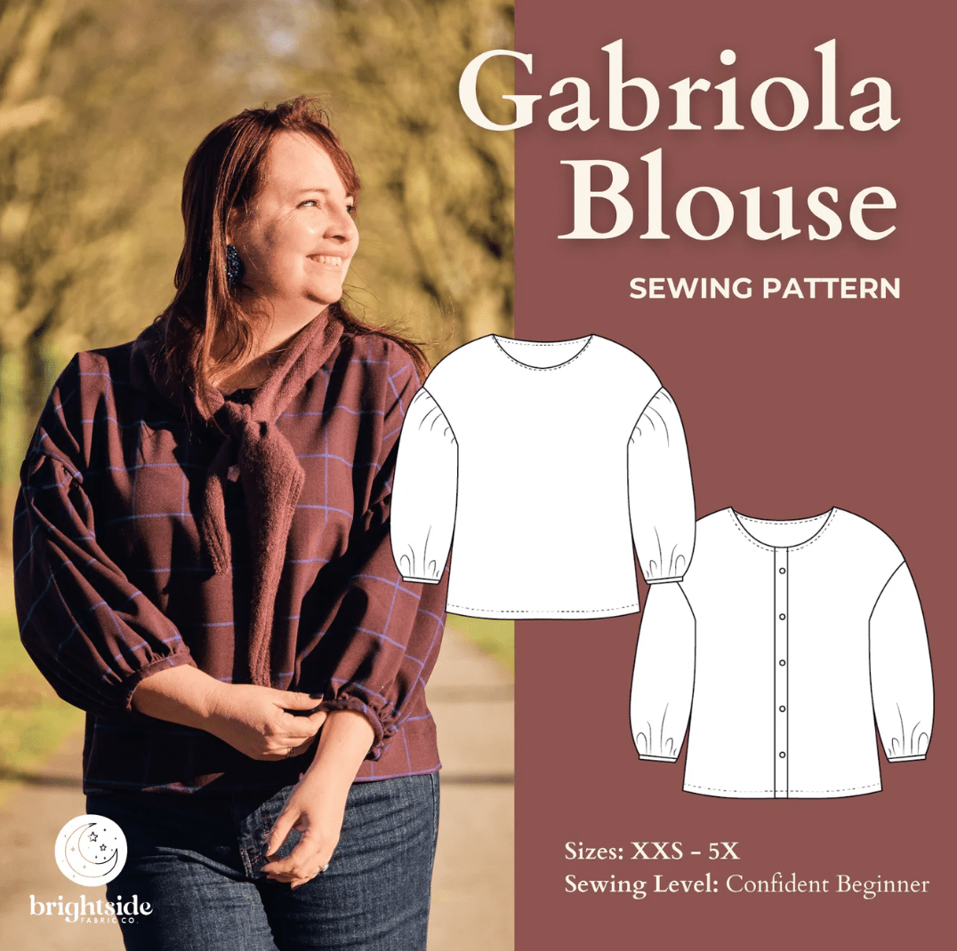 Gabriola Blouse Sewing PDF Pattern - Brightside Fabric Co. - Simplifi Fabric