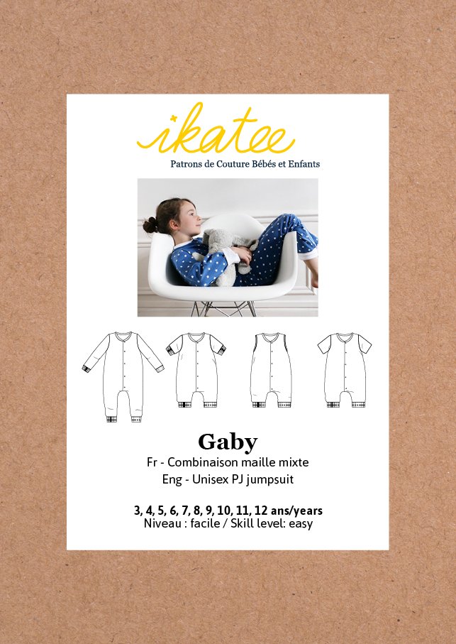 Gaby PJ Jumpsuit Sewing Pattern - Kids 3/12Y - Ikatee - Simplifi Fabric