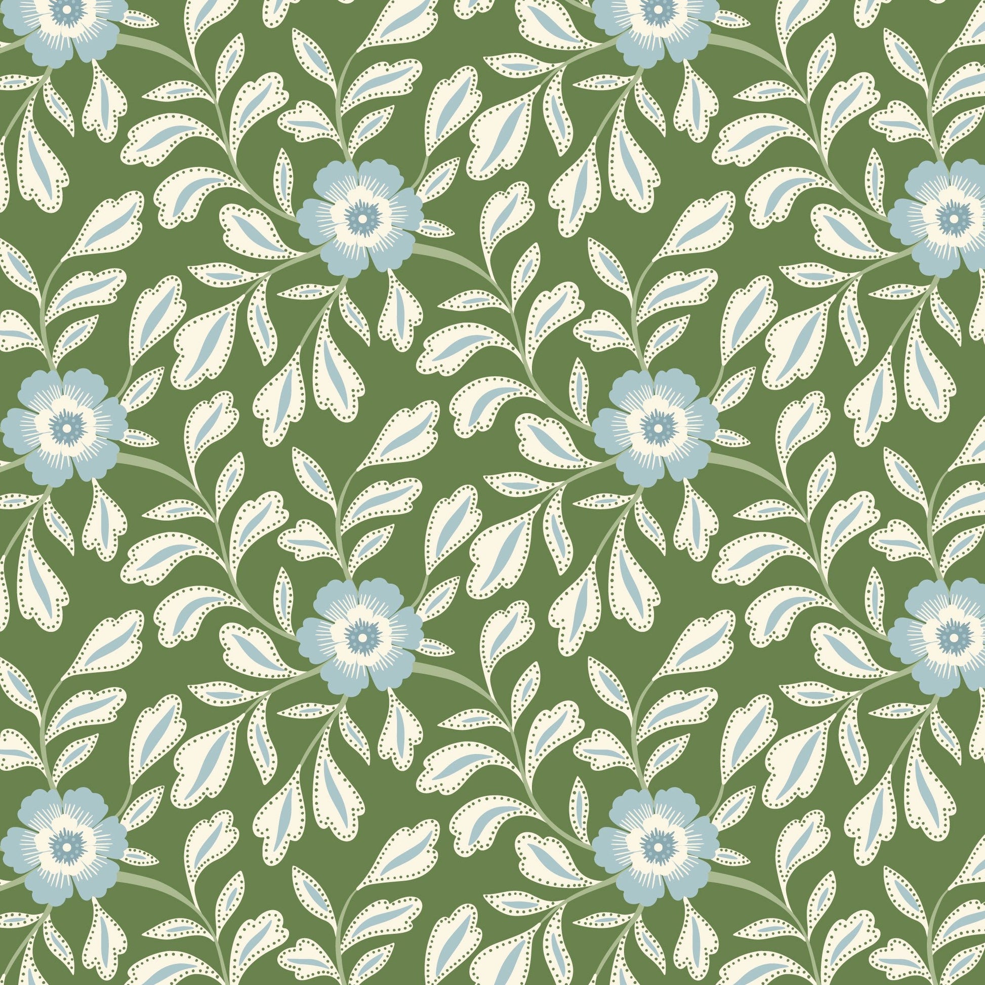 Garden Whispers - Green - Summer Garden - House Of Haricot - Cloud 9 Fabrics - Poplin - Simplifi Fabric
