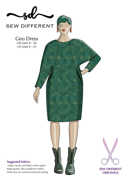 Geo Dress - Paper Sewing Pattern - Sew Different - Simplifi Fabric