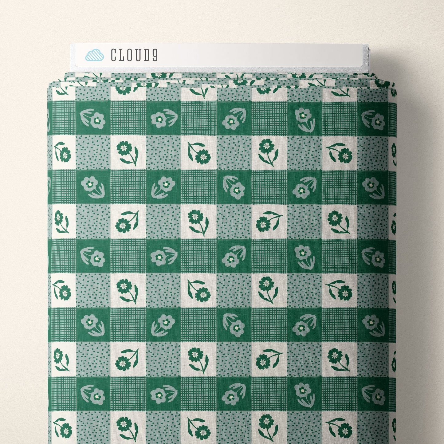 Gingham - Blue/Green - Happy Homestead - Samantha Johnson - Cloud 9 Fabrics - Poplin - Simplifi Fabric
