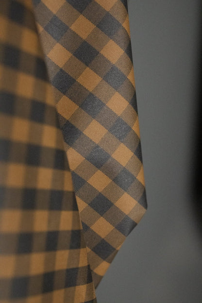 Gingham British Organic Cotton Traditional Oilskin - Ginger Biscuit - Merchant & Mills - Simplifi Fabric